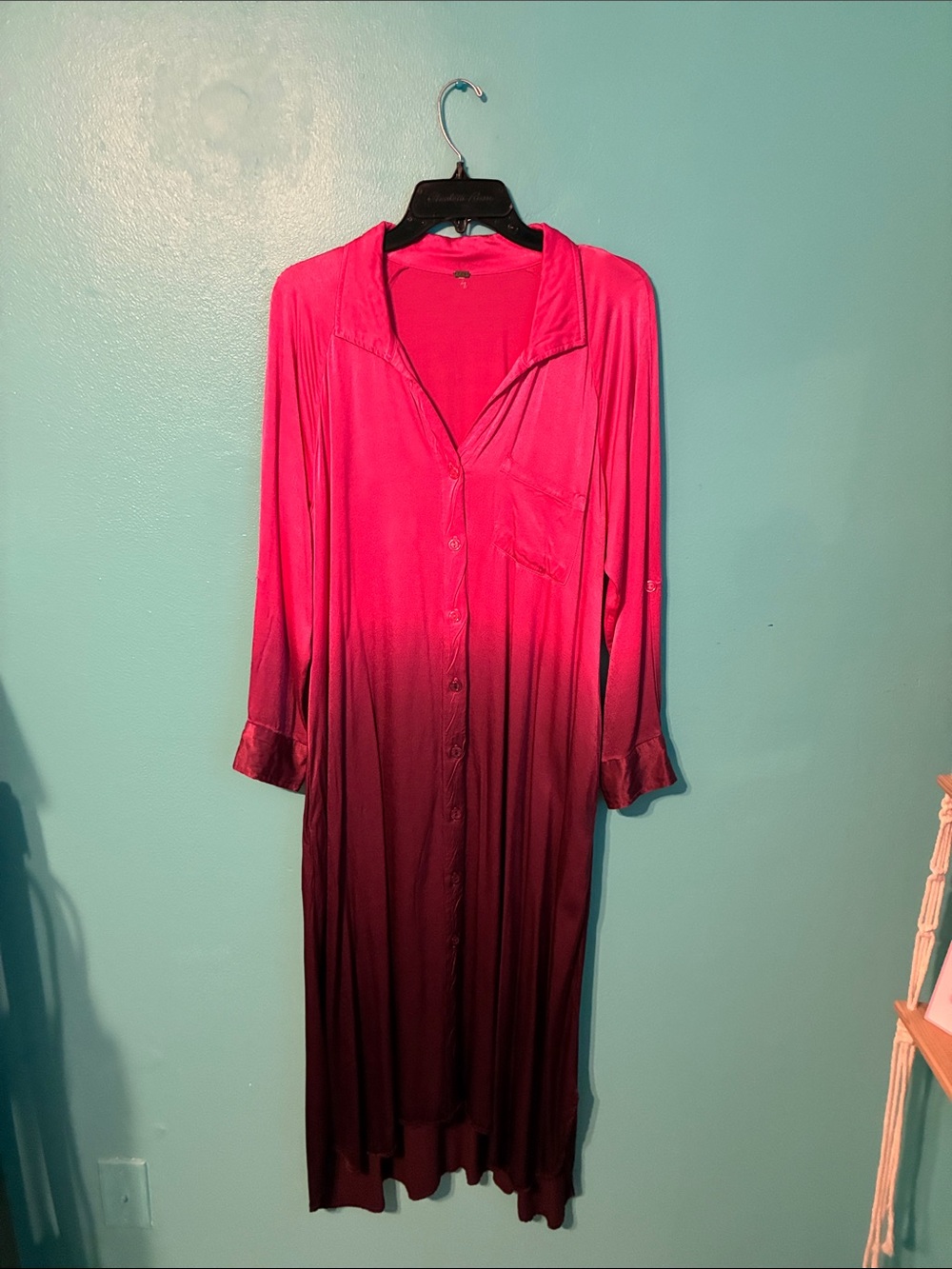 Women's Ombre Long Button-Front dress